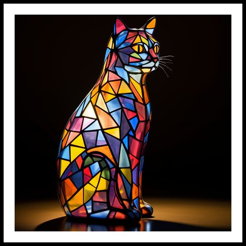 Plakat 90x90cm Koci Witraż na Arena.pl