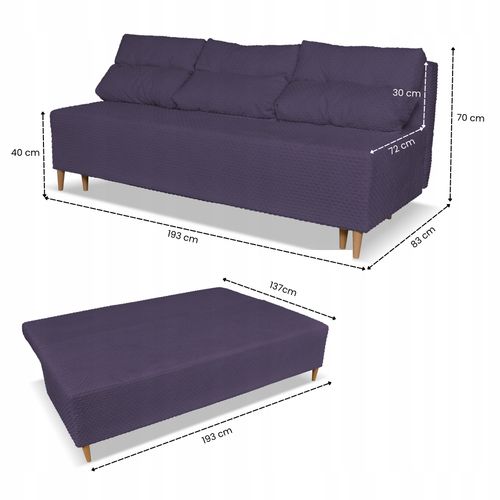 Zestaw KIMO funkcja spania sofa fotele Family Meble granat Twisster sztruks na Arena.pl