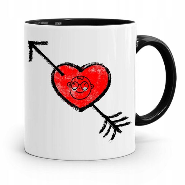 Kubek Czarny Prezent Dla Syna Dziecka Love Z Nadrukiem Ze Zdjęciem zdjęcie 1