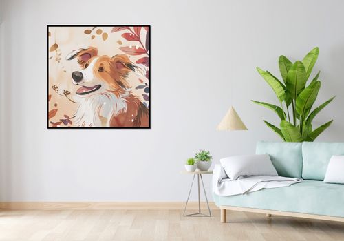 Plakat 100x100cm Collie Jesienną Porą na Arena.pl
