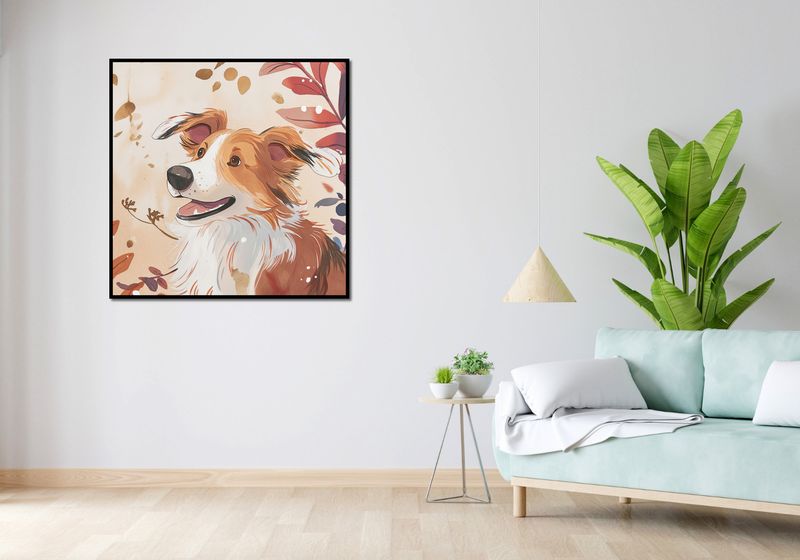 Plakat 100x100cm Collie Jesienną Porą zdjęcie 4