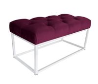 Ławka CHESTERFIELD LOFT podstawa biała pufa podnóżek MG02