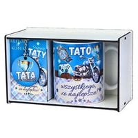 kubek + brelok tato wszystkiego co najlepsze -  wzór niebieski 3366-t2b