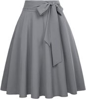 Spódnica Damska Rozkloszowana Retro Elegancka Wygodna Ciemnoszara L