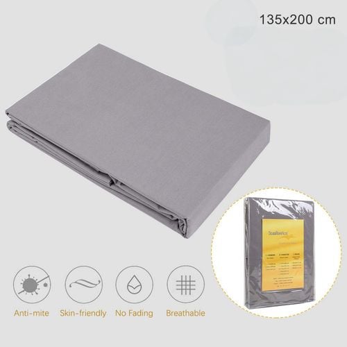 Poszewka na Kołdrę Bawełniana 135x200 Szara Antyalergiczna na Zamek na Arena.pl