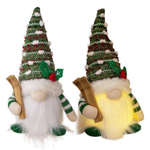 krasnal świąteczny świecący na baterie, lampka z pluszu 14 x 28 cm, ksn208 na Arena.pl