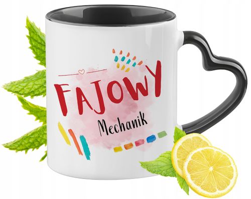 Dla Mechanika Kubek Czarny Z Uszkiem W Kształcie Serca Na Prezent na Arena.pl