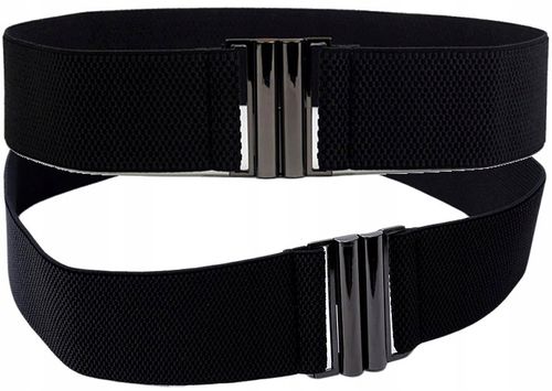 Damski Szeroki Czarny Pasek Do Talii Elastyczny na Arena.pl