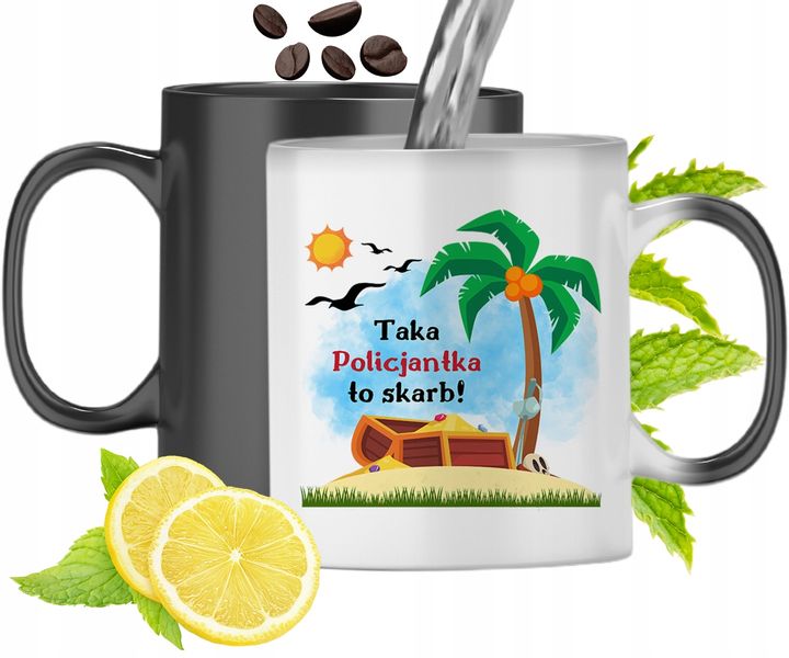 Dla Policjantki Kubek Magiczny Na Prezent Z Nadrukiem Ze Zdjęciem zdjęcie 1