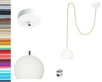 LAMPA wisząca KULA BIAŁA z chromem pojedyncza 2m