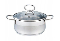 Garnek stalowy z pokrywką na indukcję gaz mały 12cm 0.5L MAESTRO MR-3508-12