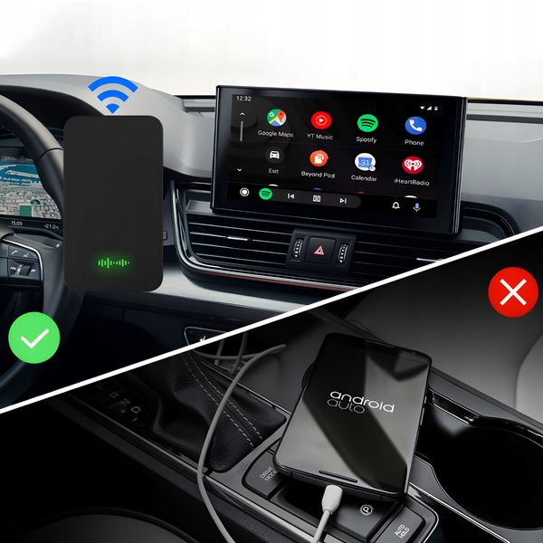 ADAPTER CARPLAY BEZPRZEWODOWY SAMOCHODOWY ANDROID AUTO IPHONE USB zdjęcie 9