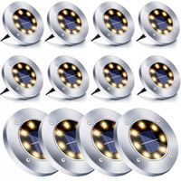 12x LAMPA SOLARNA LED OGRODOWA NAJAZDOWA GRUNTOWA DYSKI LAMPY SOLARNE MOCNE