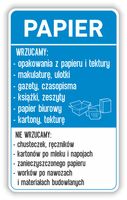 NAKLEJKA NA KOSZ kontener PAPIER segregacja 50cm