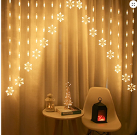 PŁATKI ŚNIEGU GIRLANDA NA OKNO KURTYNA LAMPKI 3m