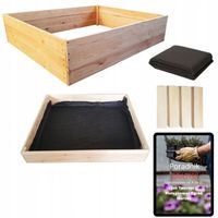 WARZYWNIAK SKRZYNIA NA WARZYWA ZIELNIK 80x120 INSPEKT WYSOKI + AGROWŁÓKNINA