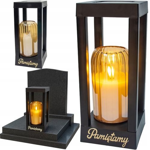 Solarny znicz LED STATUETKA NA CMENTARZ GRÓB DUŻA wieczna lampka na baterie na Arena.pl