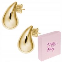 Kolczyki damskie małe ŁEZKI kropelki sztyfty TEARS lekkie stal szlachetna