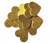 Serce pianka brokat złote 3x3cm scrap 10szt.