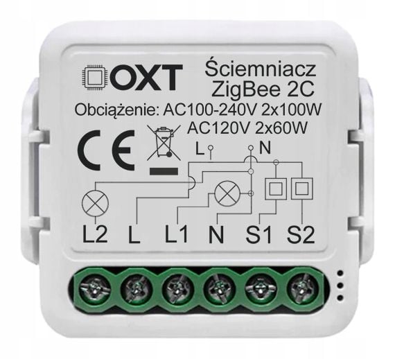 OXT Mini Ściemniacz 2 Obwody ZigBee TUYA zdjęcie 1