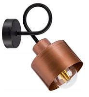Lampa kinkiet E27 ścienny stały loft metal miedź
