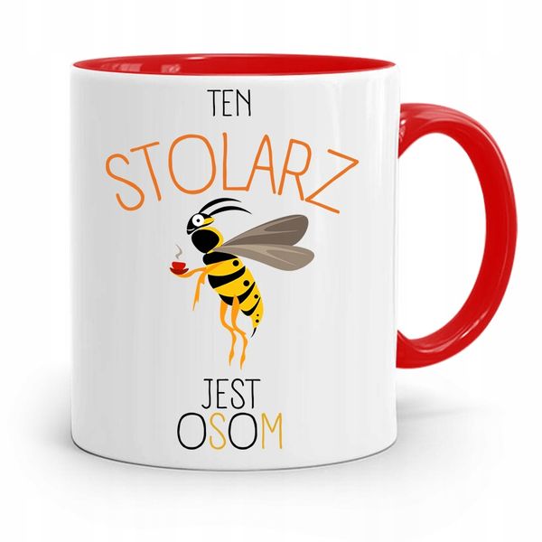 Kubek Czerwony Stolarza Ten Stolarz Jest Osom Z Nadrukiem Ze Zdjęciem zdjęcie 1