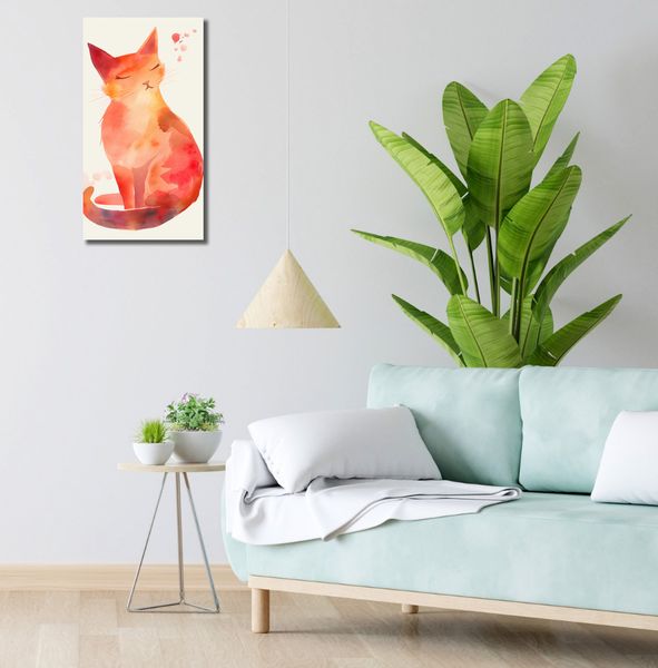 Obraz 30x60cm Akwarelowy Kot zdjęcie 2