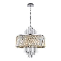 Żyrandol MARGOT Srebrny Szklane Kryształy 9xE14 55x120cm Lampa Wisząca Dom