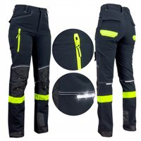 Spodnie robocze męskie ODBLASKOWE OSTRZEGAWCZE BHP Elastyczne SOFTSHELL