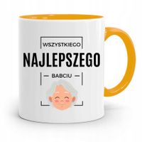 Kubek Żółty Dzień Babci Wszystkiego Najlepszego Z Nadrukiem Ze Zdjęciem