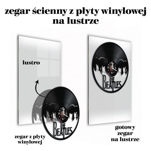 Zegar Ścienny z płyty winylowej na lustrze MUZYKA  48 wzorów 29x59 cm na Arena.pl