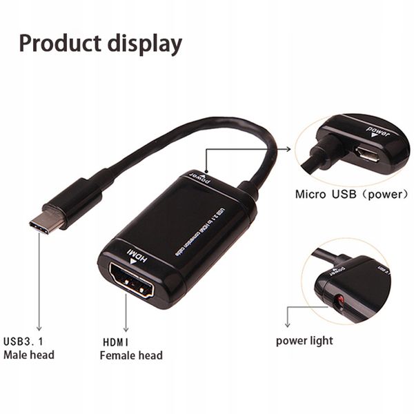 Adapter USB 3.1 typ C do HDMI konwerter MacBook zdjęcie 2