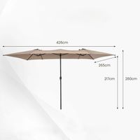 Dwustronny parasol ogrodowy z wentylacją 426 x 265 x 260 cm