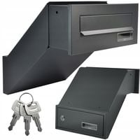 SKRZYNKA NA LISTY POCZTĘ PRZELOTOWA DO MURU DWUSTRONNA ANTRACYT + 3