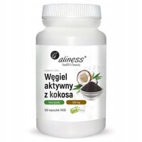 Aliness WĘGIEL AKTYWNY z KOKOSA Wsparcie przy BIEGUNKACH WZDĘCIACH 100 kaps