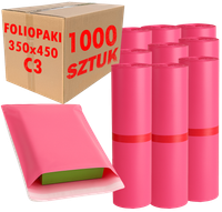 Foliopaki Kurierskie Różowe C3 350x450mm - 1000 szt.