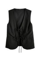 NEXT Kamizelka z mieszanki lnu z wiązaniem z przodu R46