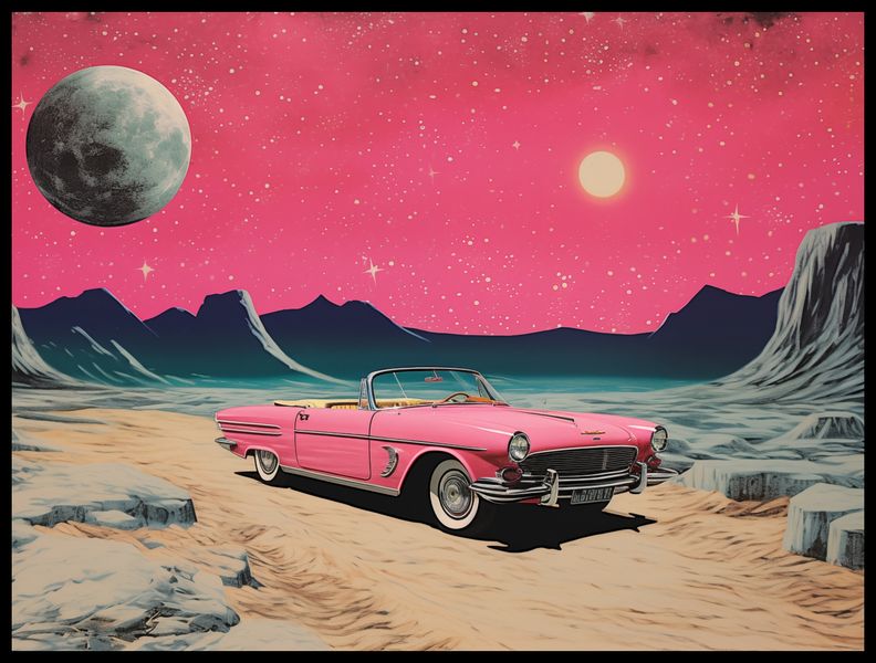 Plakat 80x60cm Kabriolet W Kosmosie zdjęcie 2