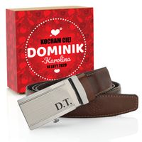 Skórzany męski PASEK BETLEWSKI + GRAWER WALENTYNKI