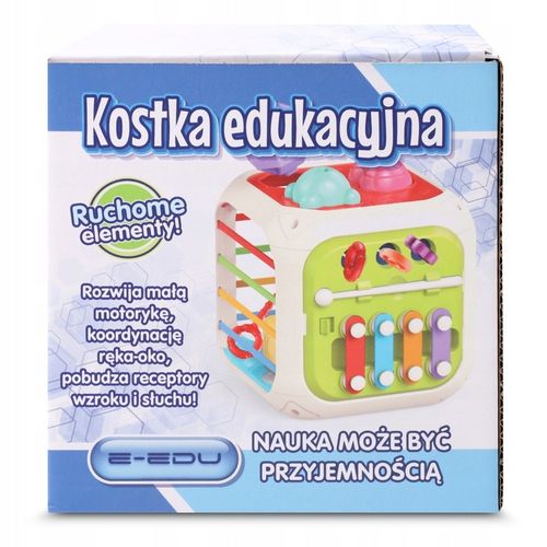 INTERAKTYWNA KOSTKA EDUKACYJNA DLA NIEMOWLĄT SORTER KLOCKI CYMBAŁKI 7w1 PL na Arena.pl