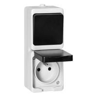 łącznik + gniazdo 2p+z aquatic mini ip54 - on-7307/wb