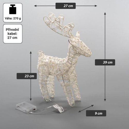 Zestaw błyszczących reniferów, 45 diod LED, z zegarem, na ba na Arena.pl