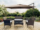 DUŻY ALUMINIOWY PARASOL OGRODOWY WYSIEGNIK POKROWIEC 300cm AUSTIN BEŻ