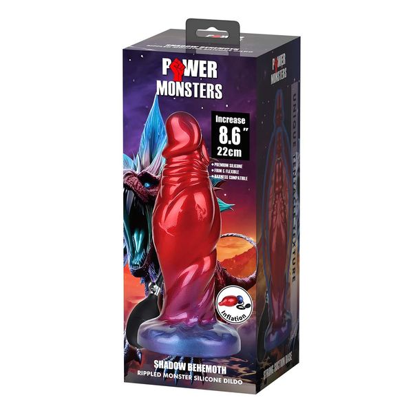 Power Monsters Shadow Behemoth – 22 Cm Rippled Monster Silicone Dildo zdjęcie 9
