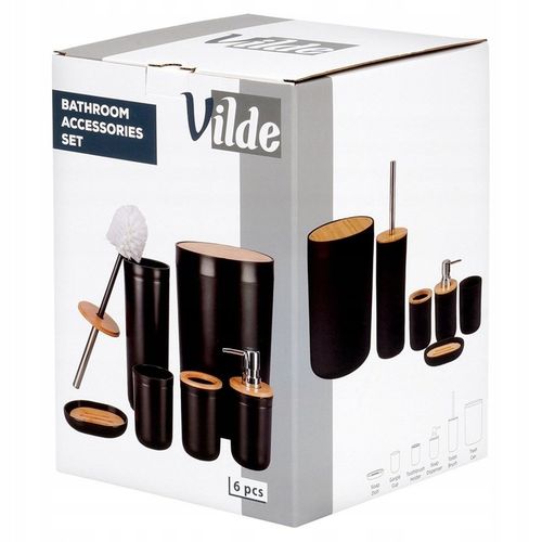 Zestaw ŁAZIENKOWY kubek szczotka WC kosz na śmieci dozownik mydła na Arena.pl