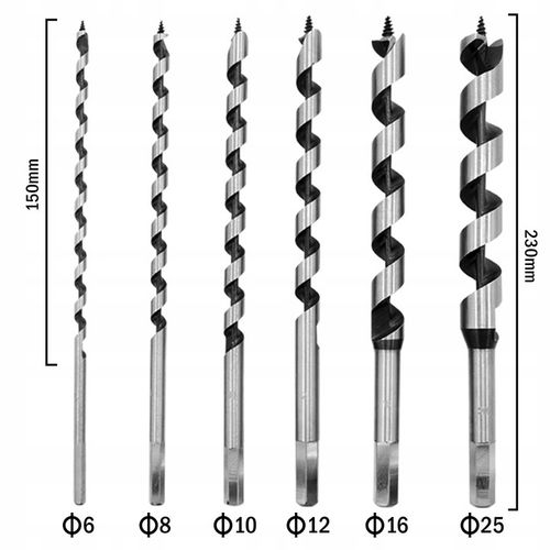 Wiertła do drewna 230MM zestaw wierteł 6-25 mm +box POLSKA MARKA na na Arena.pl