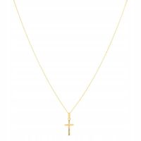 Złoty Komplet Komunia Chrzest łańcuszek rolo 45 cm + krzyżyk złoto pr. 333