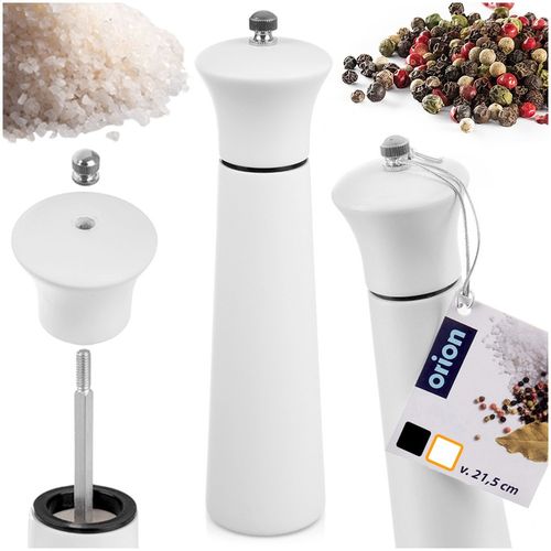 Młynek Drewniany do Mielenia Przypraw Pieprzu Soli Biały 21,5 cm na Arena.pl