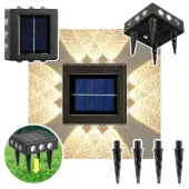 KINKIET SOLARNY LED 360° 12LED 3500K Ozdobny Wbijany w Ziemie lub na Ścianę
