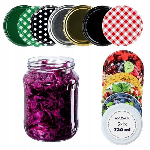SŁOIK 720 ml SŁOIKI NA PRZETWORY MIÓD OGÓRKI WIECZKA ZAKRĘTKI 24 SZT FI 82 na Arena.pl